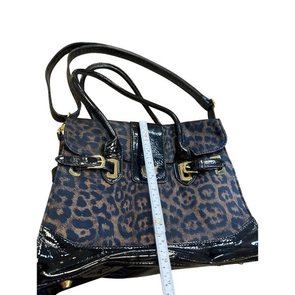 Betsey Johnson Black Leopard Print Handbag With Gold Hardware SKU 6898 - Picture 2 of 12